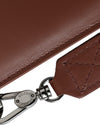 Dolce & Gabbana Brown Calfskin Leather DG Logo Pouch Wrist Strap Bag