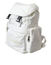 Dolce & Gabbana White Nylon Rubber Logo Backpack Rucksack Bag