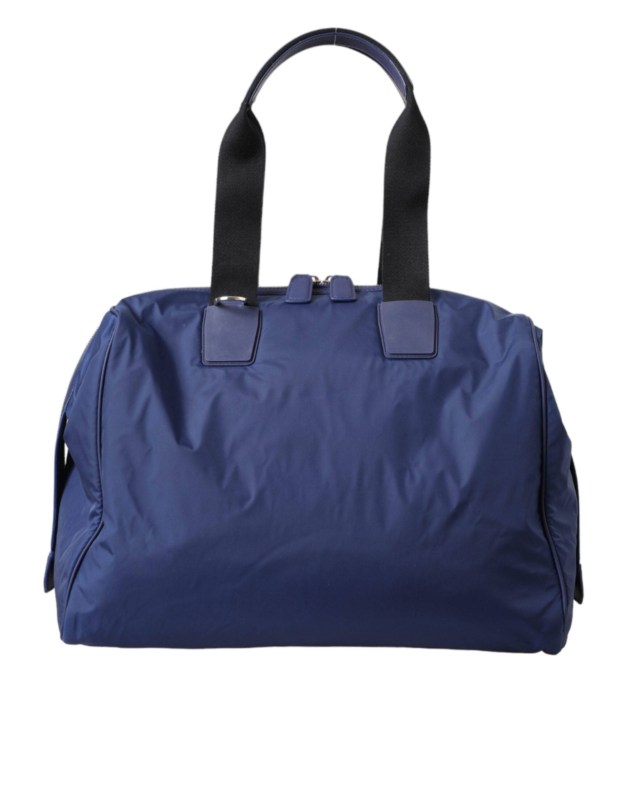 Dolce & Gabbana Blue Nylon Calfskin Hand Shoulder Duffel Bag - ACCEXO
