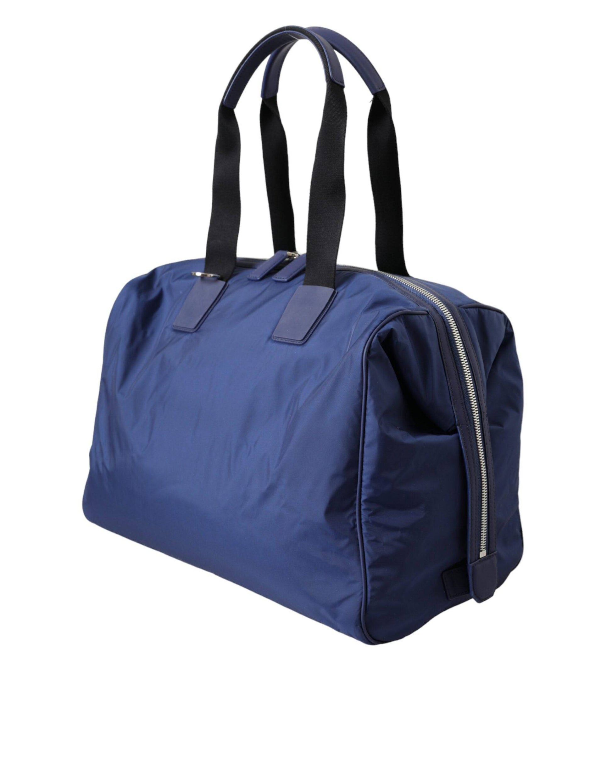 Dolce & Gabbana Blue Nylon Calfskin Hand Shoulder Duffel Bag - ACCEXO