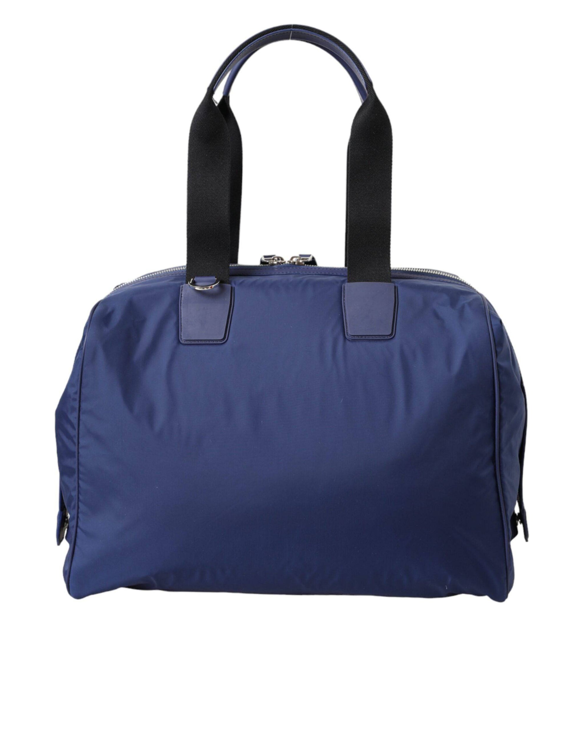 Dolce & Gabbana Blue Nylon Calfskin Hand Shoulder Duffel Bag - ACCEXO