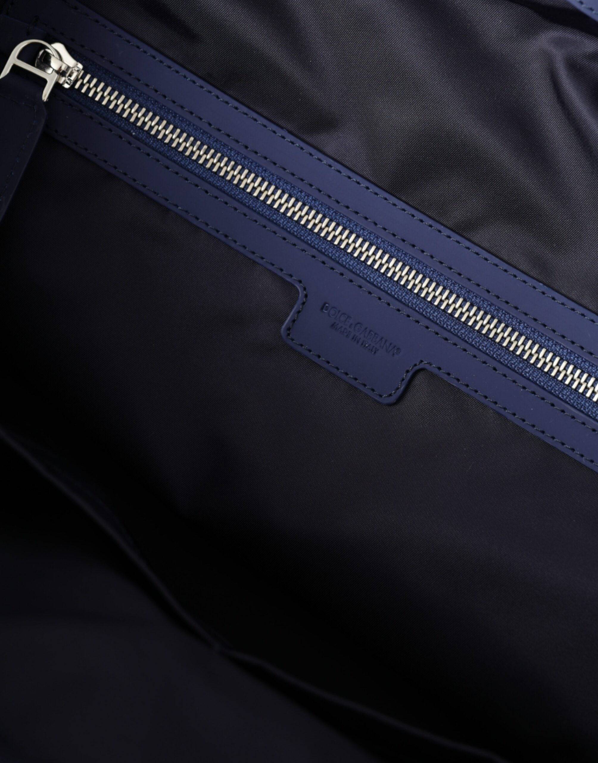 Dolce & Gabbana Blue Nylon Calfskin Hand Shoulder Duffel Bag - ACCEXO