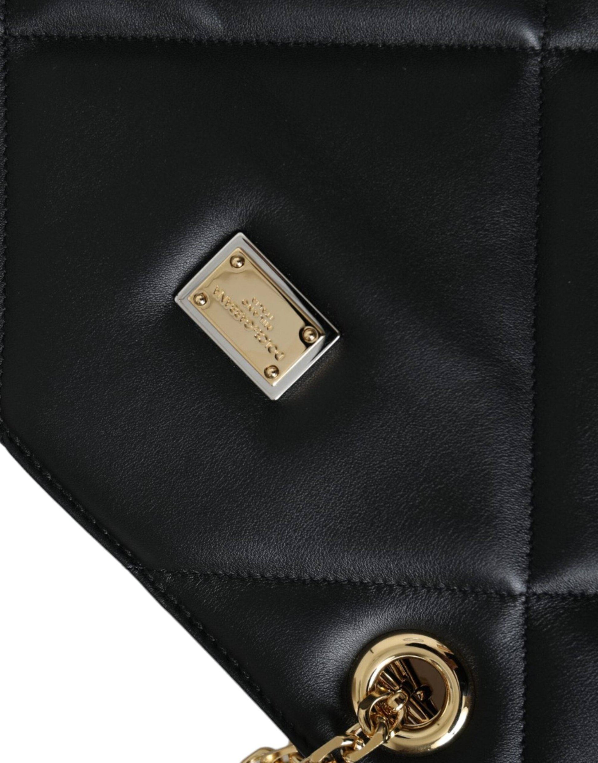 Dolce & Gabbana Black Leather JUNGLE Quilted Shopping Tote Bag - ACCEXO