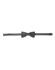 Dolce & Gabbana Gray Silk Patterned Adjustable Neck Men Papillon Bow Tie - ACCEXO
