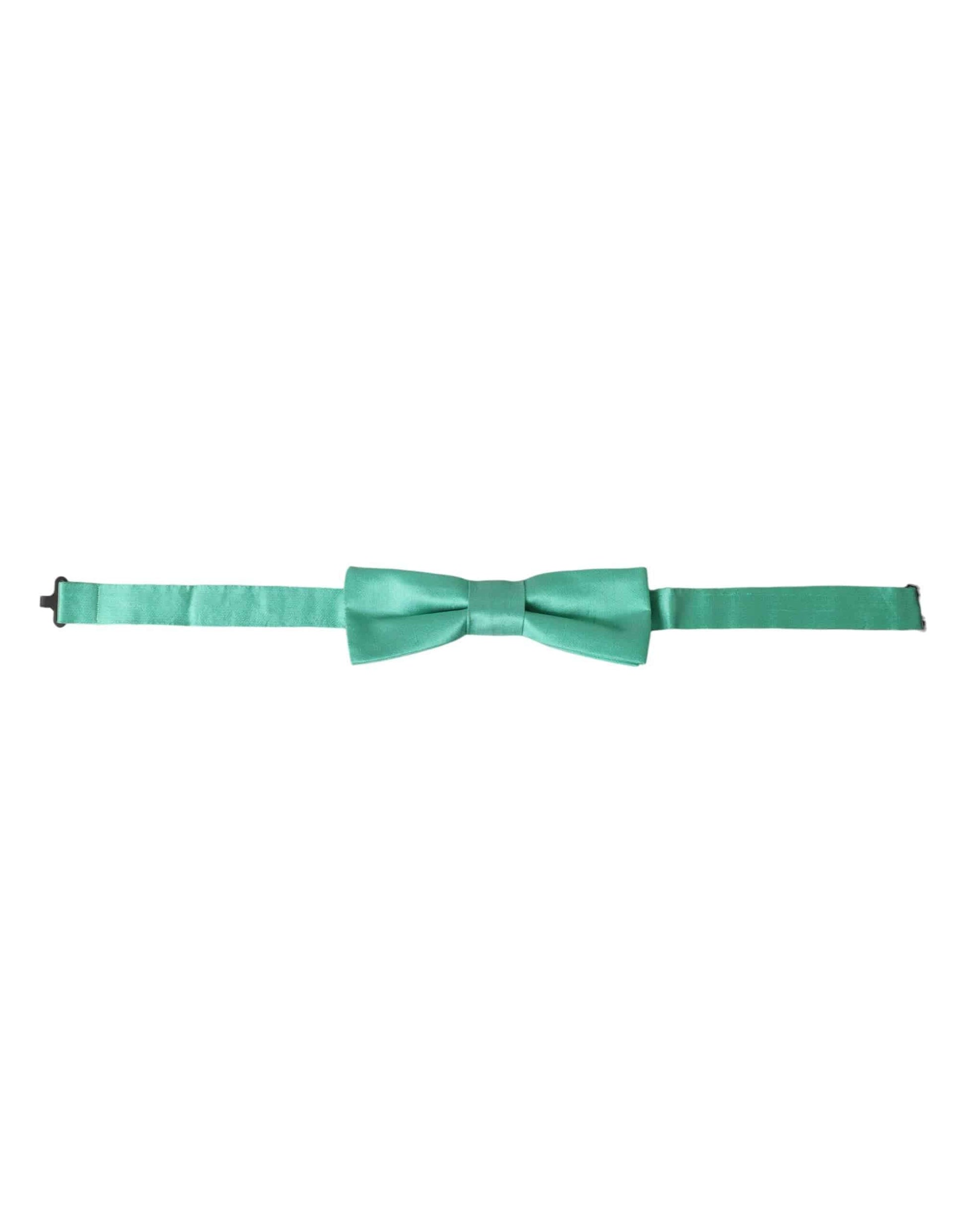 Dolce & Gabbana Mint Green Silk Adjustable Neck Men Bow Tie - ACCEXO