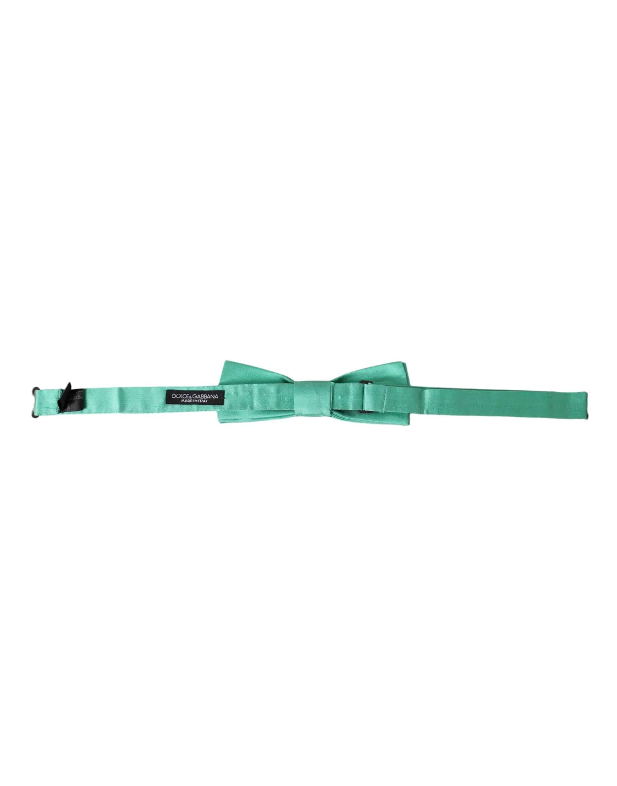 Dolce & Gabbana Mint Green Silk Adjustable Neck Men Bow Tie - ACCEXO