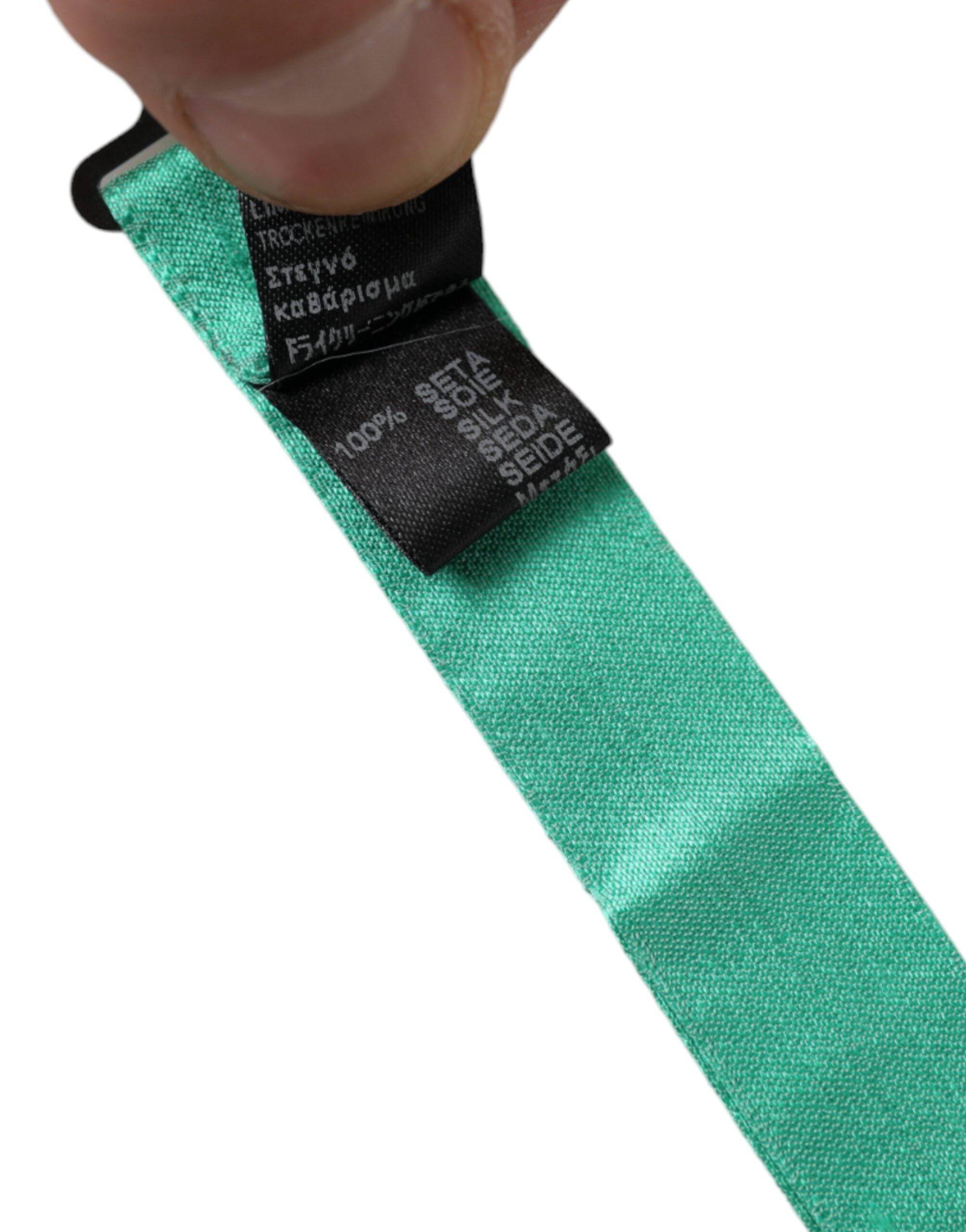 Dolce & Gabbana Mint Green Silk Adjustable Neck Men Bow Tie - ACCEXO