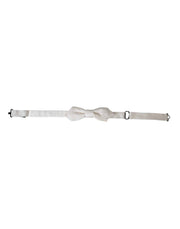 Dolce & Gabbana White Silk Adjustable Neck Men Papillon Bow Tie - ACCEXO