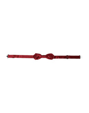 Dolce & Gabbana Red Silk Jacquard Adjustable Neck Men Bow Tie - ACCEXO