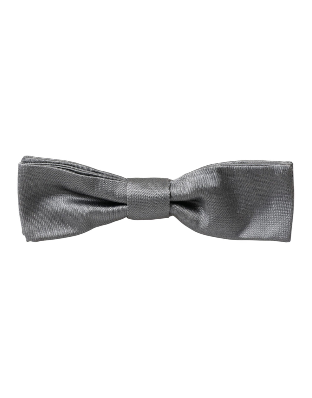 Dolce & Gabbana Gray Satin Silk Adjustable Neck Men Papillon Bow Tie