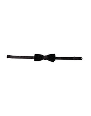 Dolce & Gabbana Black Velvet Cotton Adjustable Neck Men Bow Tie - ACCEXO