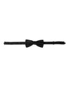 Dolce & Gabbana Black Silk Floral Adjustable Neck Men Bow Tie