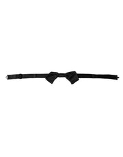 Dolce & Gabbana Black Satin Silk Adjustable Neck Men Bow Tie - ACCEXO