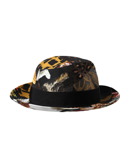 Dolce & Gabbana Multicolor Patchwork Women Fedora Wide Brim Hat