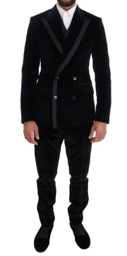 Dolce & Gabbana Elegant Black Slim Fit Three-Piece Suit - ACCEXO