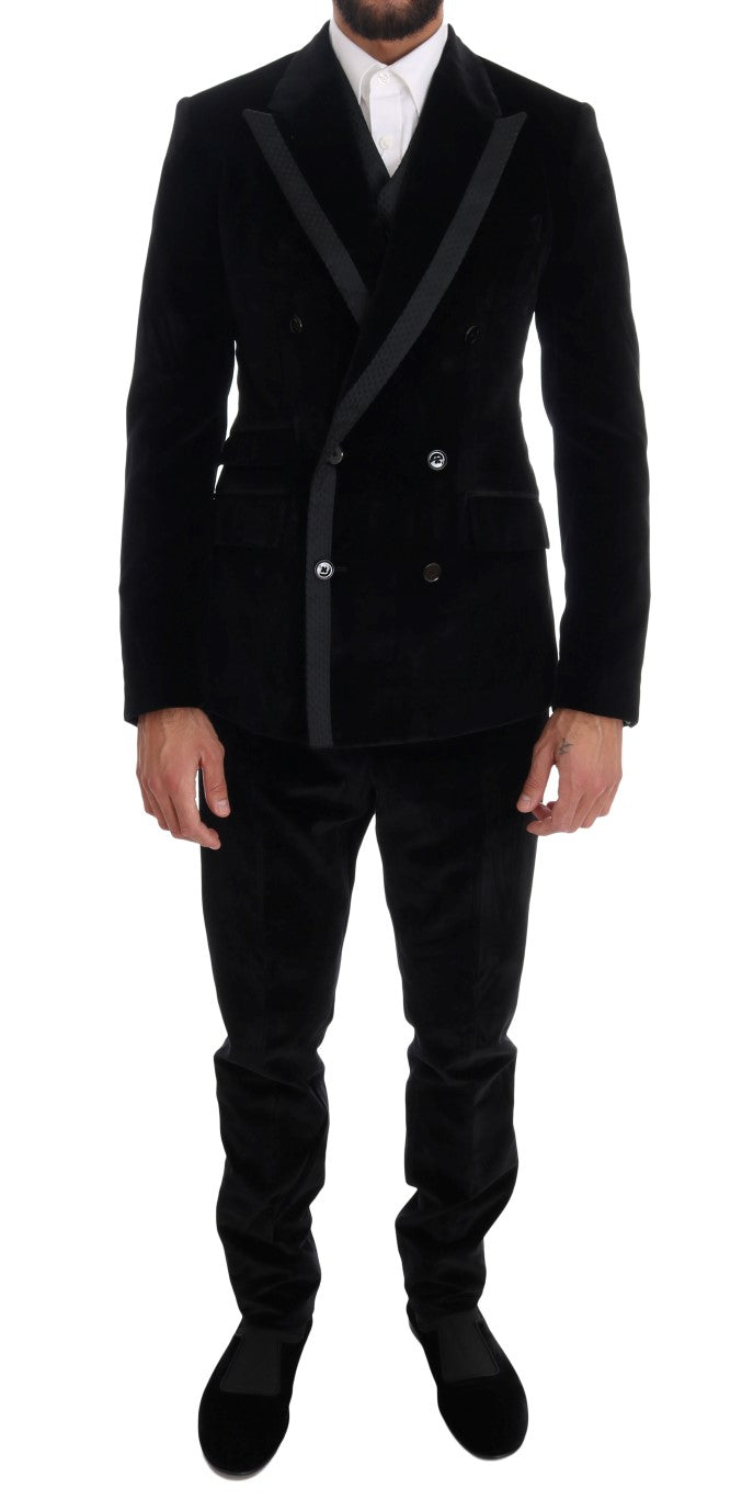 Dolce & Gabbana Elegant Black Slim Fit Three-Piece Suit - ACCEXO