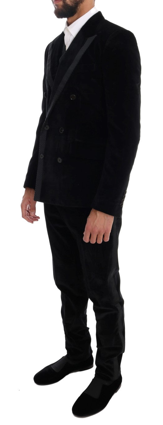 Dolce & Gabbana Elegant Black Slim Fit Three-Piece Suit - ACCEXO