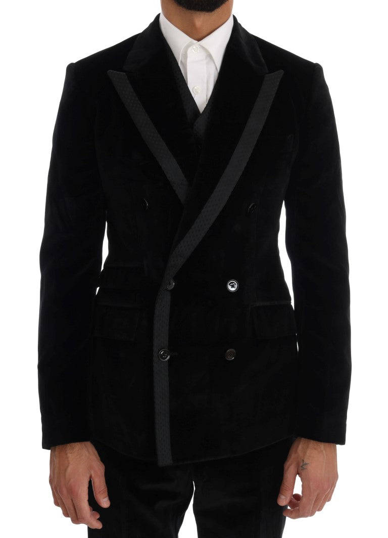 Dolce & Gabbana Elegant Black Slim Fit Three-Piece Suit - ACCEXO