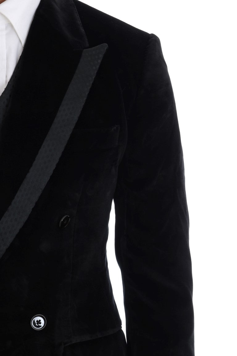 Dolce & Gabbana Elegant Black Slim Fit Three-Piece Suit - ACCEXO