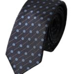 Dolce & Gabbana Black Blue Polka Dot Silk Adjustable Men Tie - ACCEXO