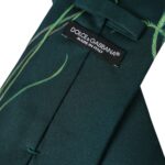 Dolce & Gabbana Green Printed 100% Silk Adjustable Men Tie - ACCEXO