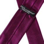 Dolce & Gabbana Purple Solid Satin Silk Adjustable Men Tie - ACCEXO
