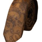 Dolce & Gabbana Brown Floral 100% Silk Adjustable Men Tie - ACCEXO