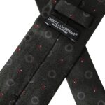 Dolce & Gabbana Dark Gray 100% Silk Fantasy Adjustable Men Tie - ACCEXO