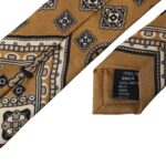 Dolce & Gabbana Yellow 100% Silk Wheel Print Adjustable Men Tie - ACCEXO
