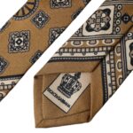 Dolce & Gabbana Yellow 100% Silk Wheel Print Adjustable Men Tie - ACCEXO