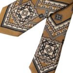 Dolce & Gabbana Yellow 100% Silk Wheel Print Adjustable Men Tie - ACCEXO