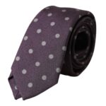 Dolce & Gabbana Purple 100% Silk Polka Dot Adjustable Men Tie - ACCEXO