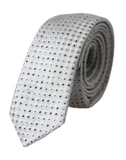 Dolce & Gabbana Light Gray Polka Dot Silk Adjustable Men Tie - ACCEXO