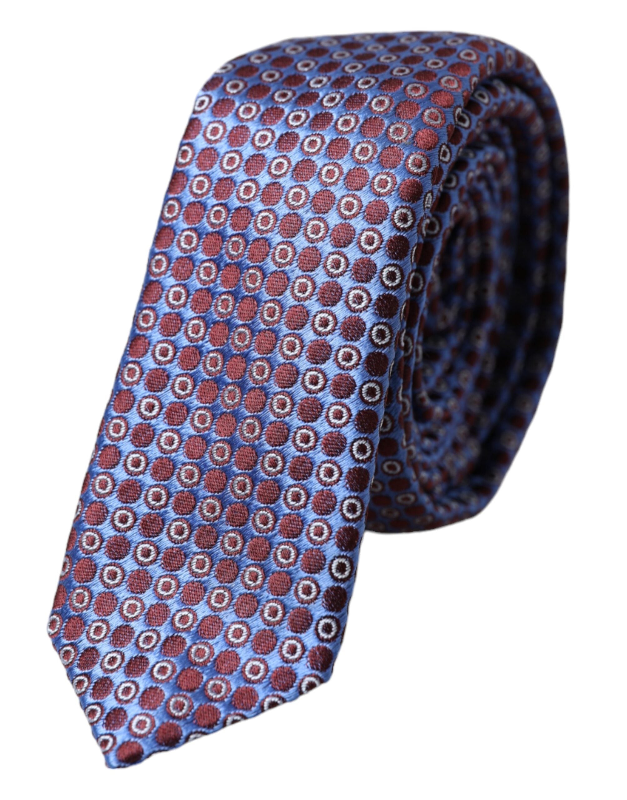 Dolce & Gabbana Blue Purple Patterned Silk Adjustable Men Tie - ACCEXO