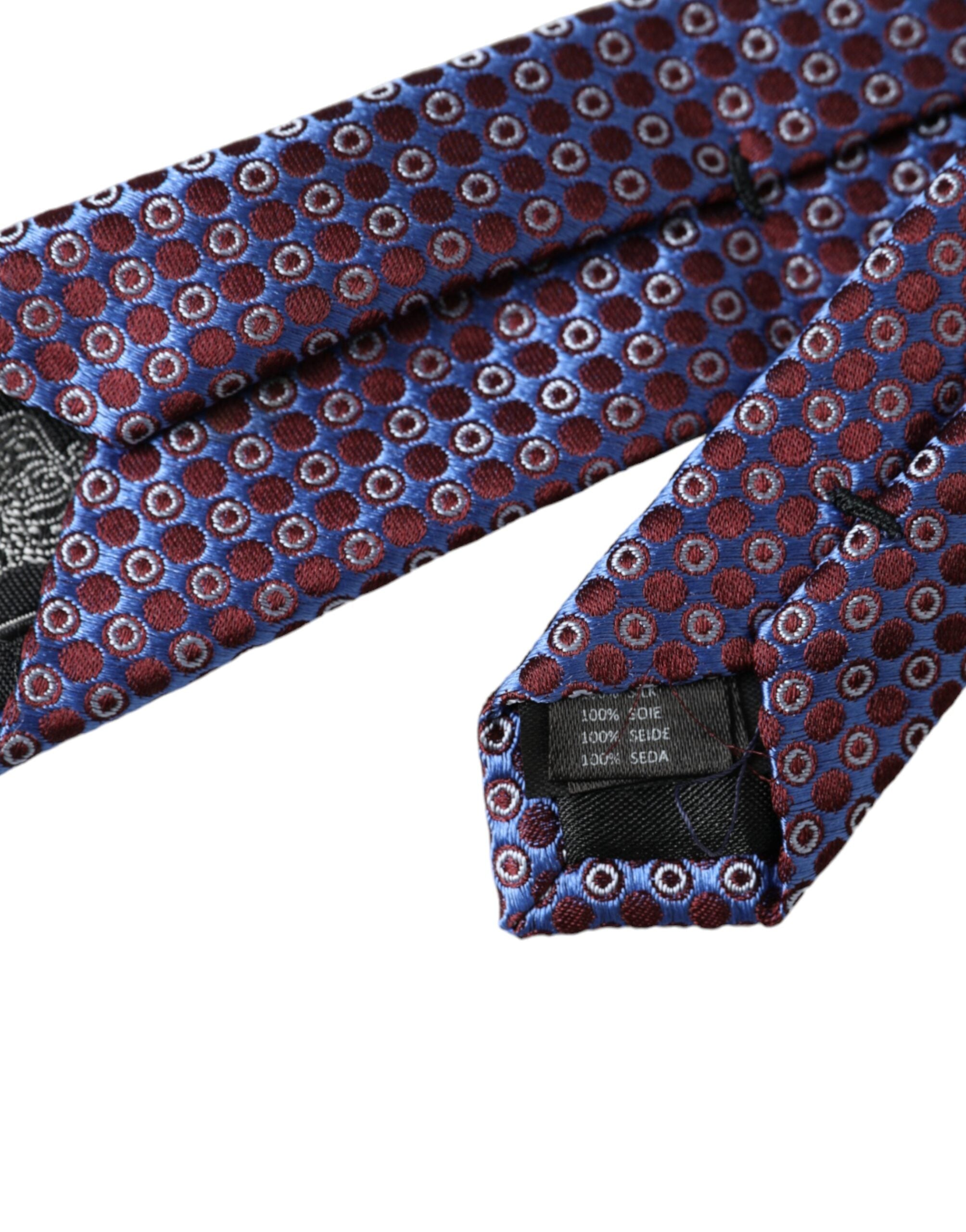 Dolce & Gabbana Blue Purple Patterned Silk Adjustable Men Tie - ACCEXO