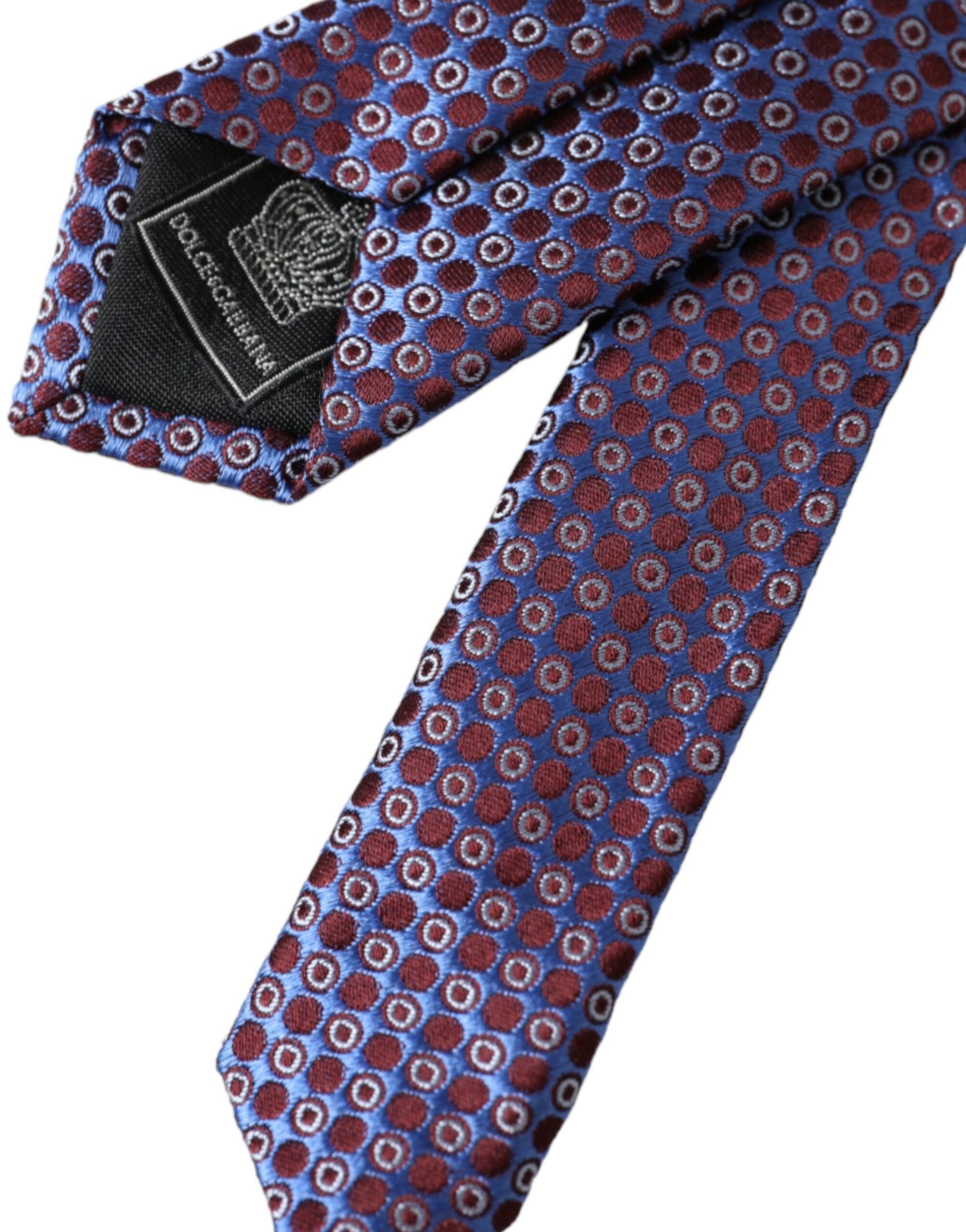 Dolce & Gabbana Blue Purple Patterned Silk Adjustable Men Tie - ACCEXO