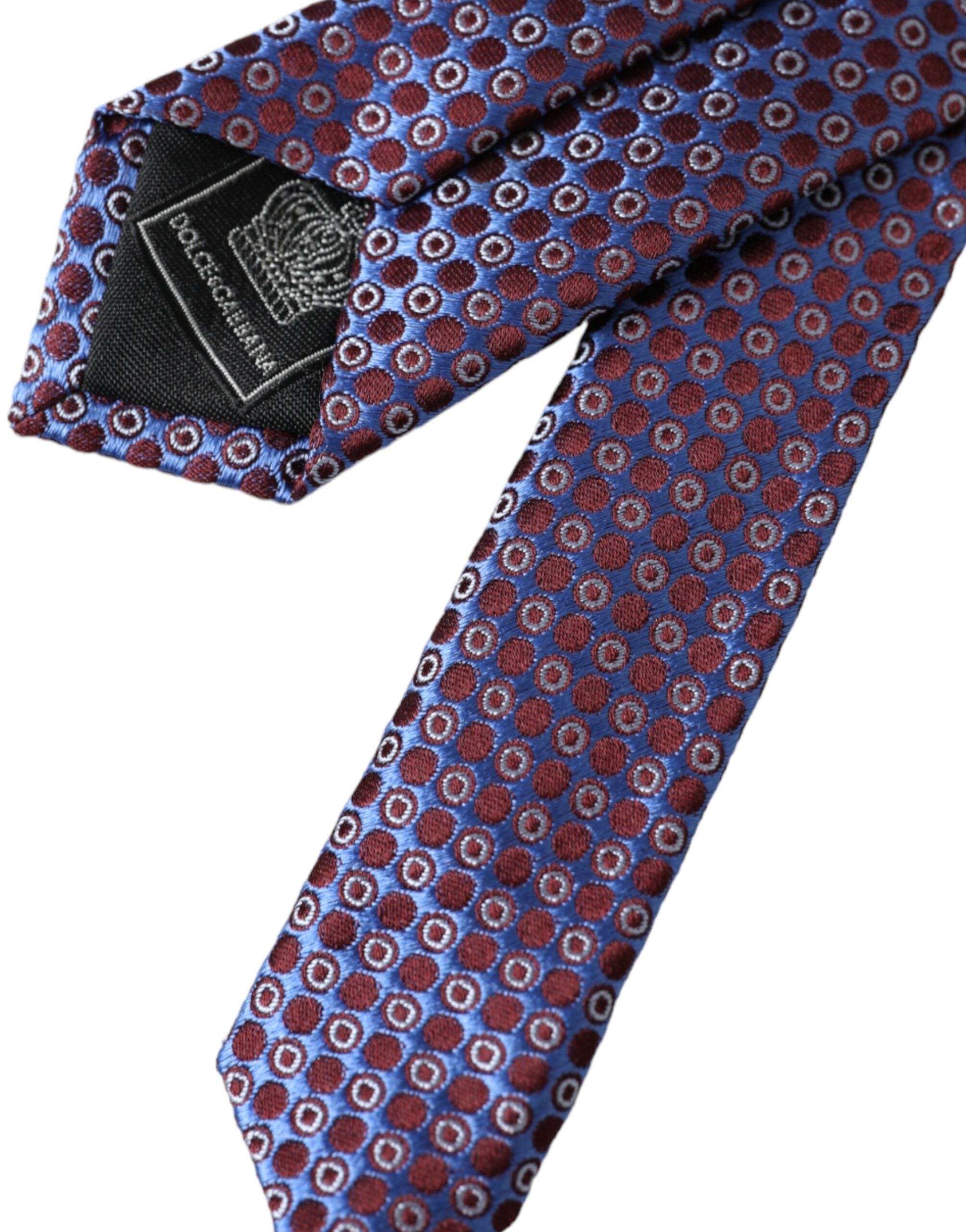 Dolce & Gabbana Blue Purple Patterned Silk Adjustable Men Tie - ACCEXO
