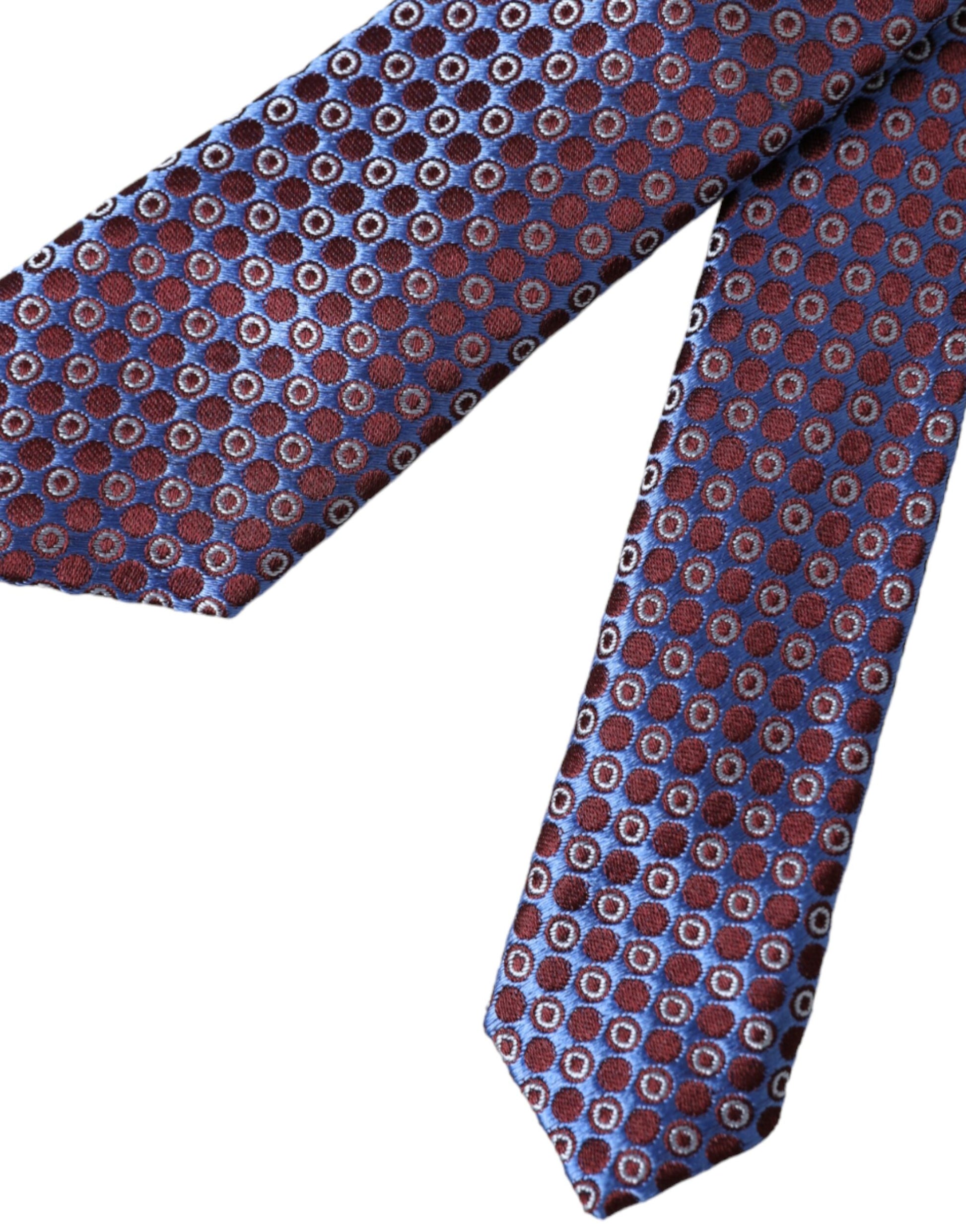 Dolce & Gabbana Blue Purple Patterned Silk Adjustable Men Tie - ACCEXO