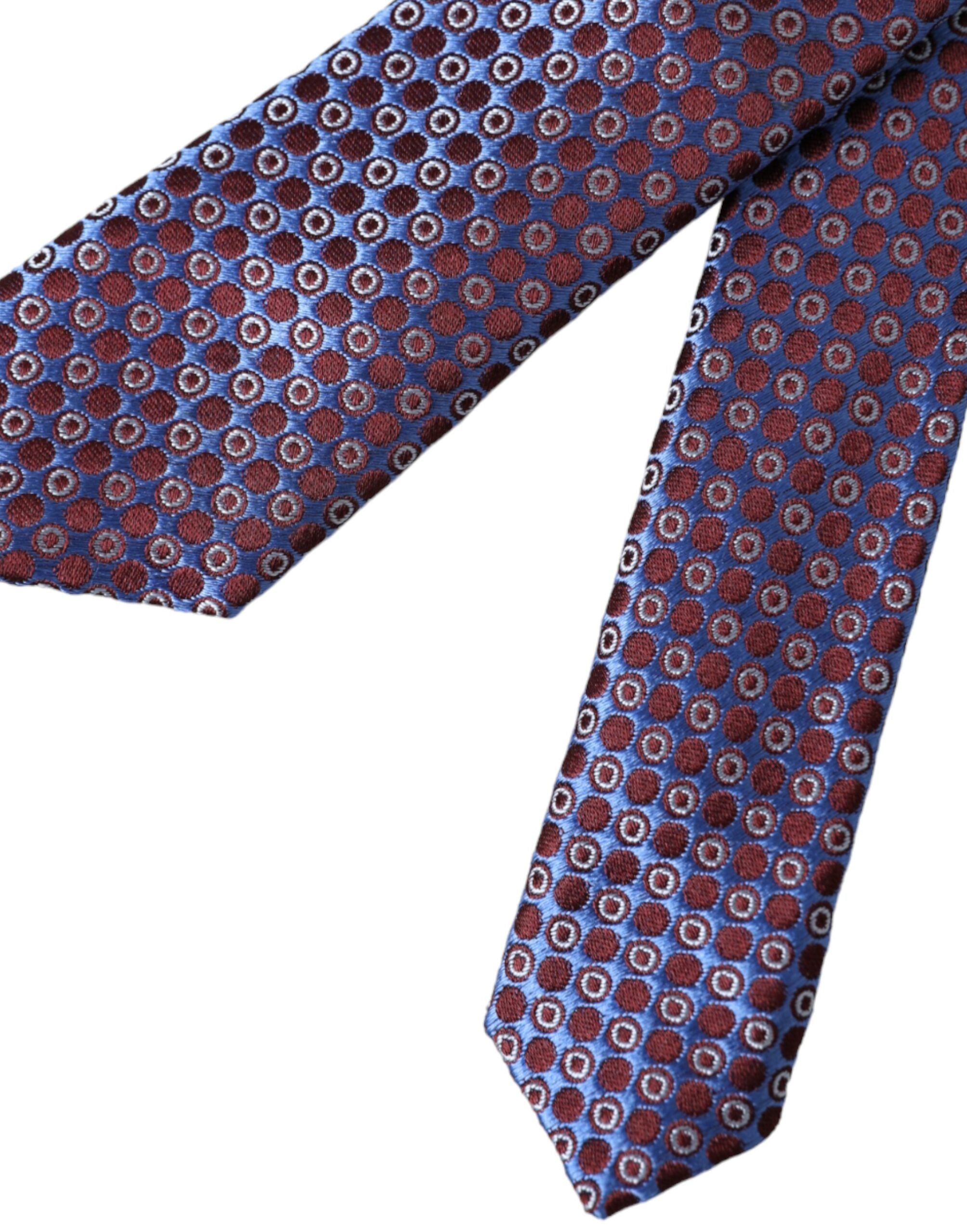 Dolce & Gabbana Blue Purple Patterned Silk Adjustable Men Tie - ACCEXO
