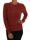 Dolce & Gabbana Red Wool Cardigan Sweater