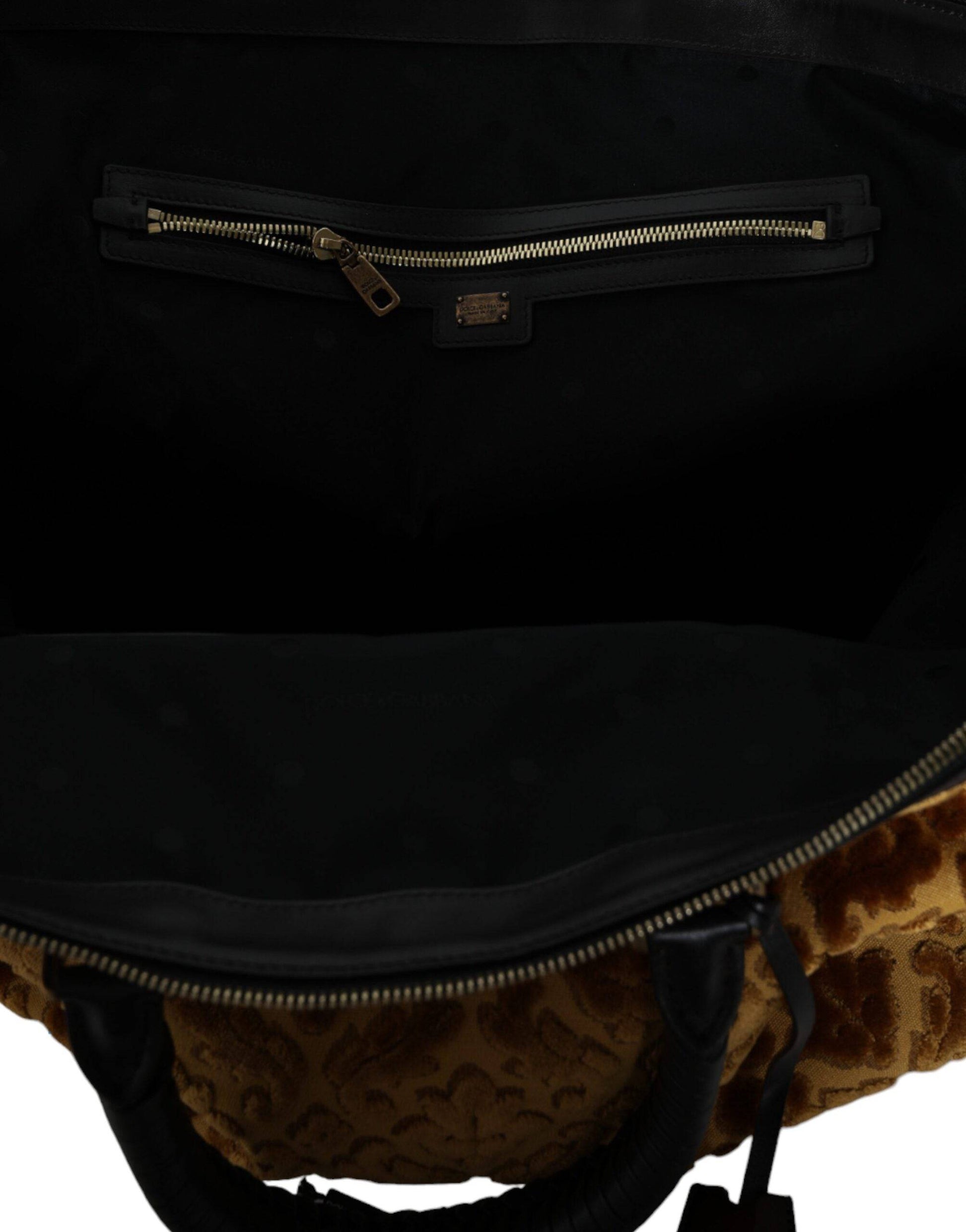 Dolce & Gabbana Beige Velvet Top Handle Shoulder Duffle Women Bag - ACCEXO