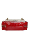 Dolce & Gabbana Red Leather Logo Plaque Waist Fanny Pack Women Bag