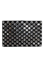 Dolce & Gabbana Black Velvet Crystal Clutch Evening Party Purse Bag - ACCEXO