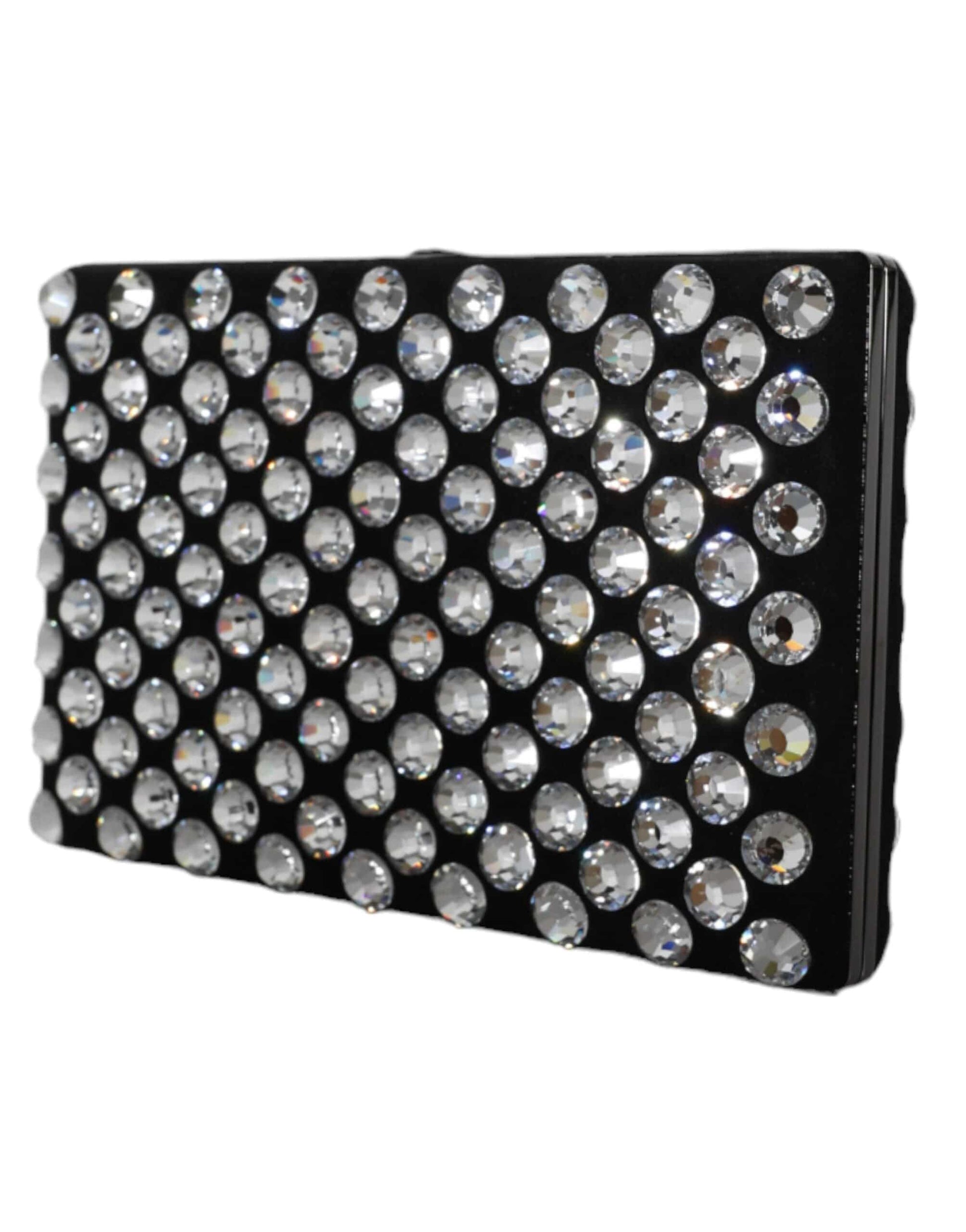 Dolce & Gabbana Black Velvet Crystal Clutch Evening Party Purse Bag - ACCEXO