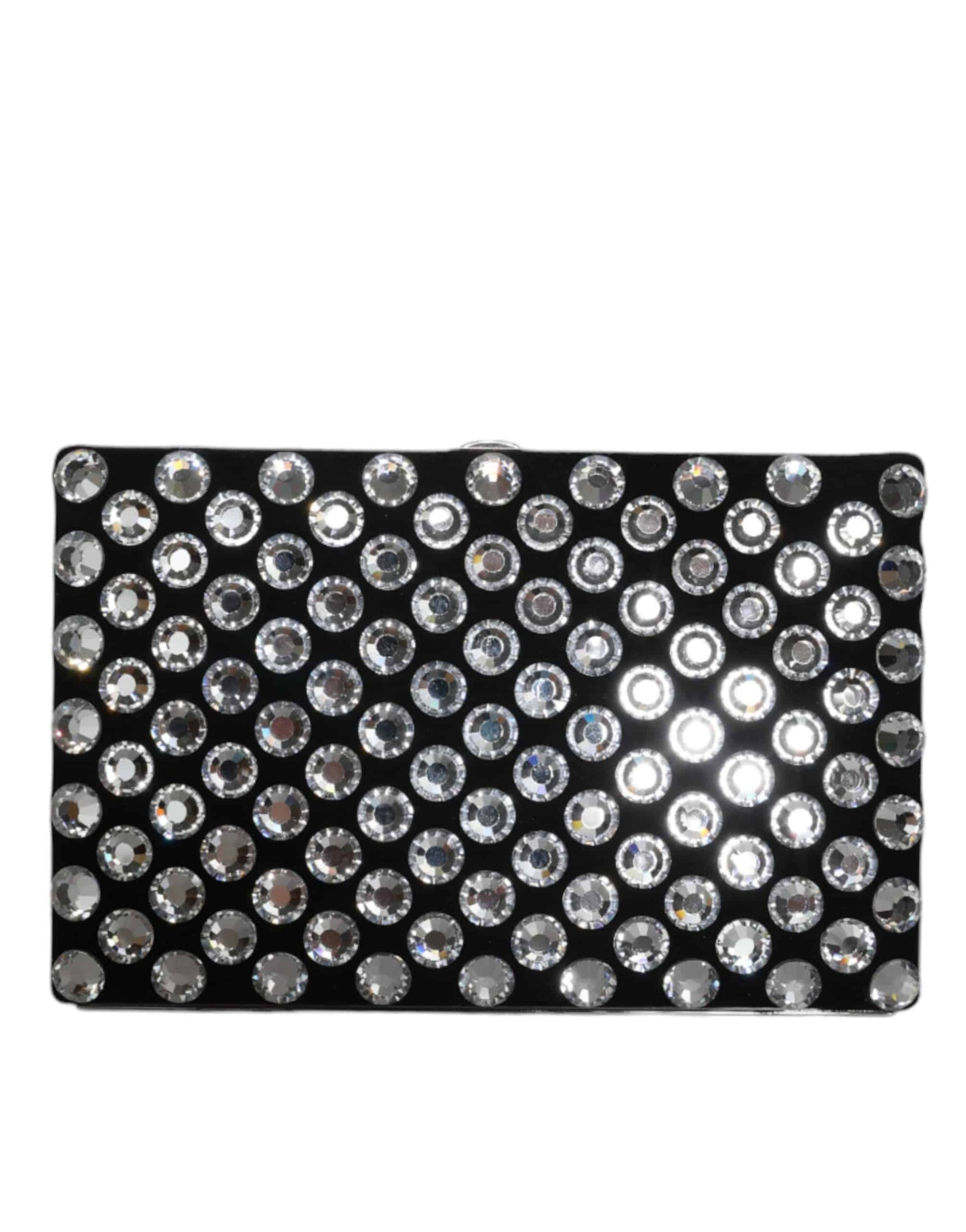 Dolce & Gabbana Black Velvet Crystal Clutch Evening Party Purse Bag - ACCEXO