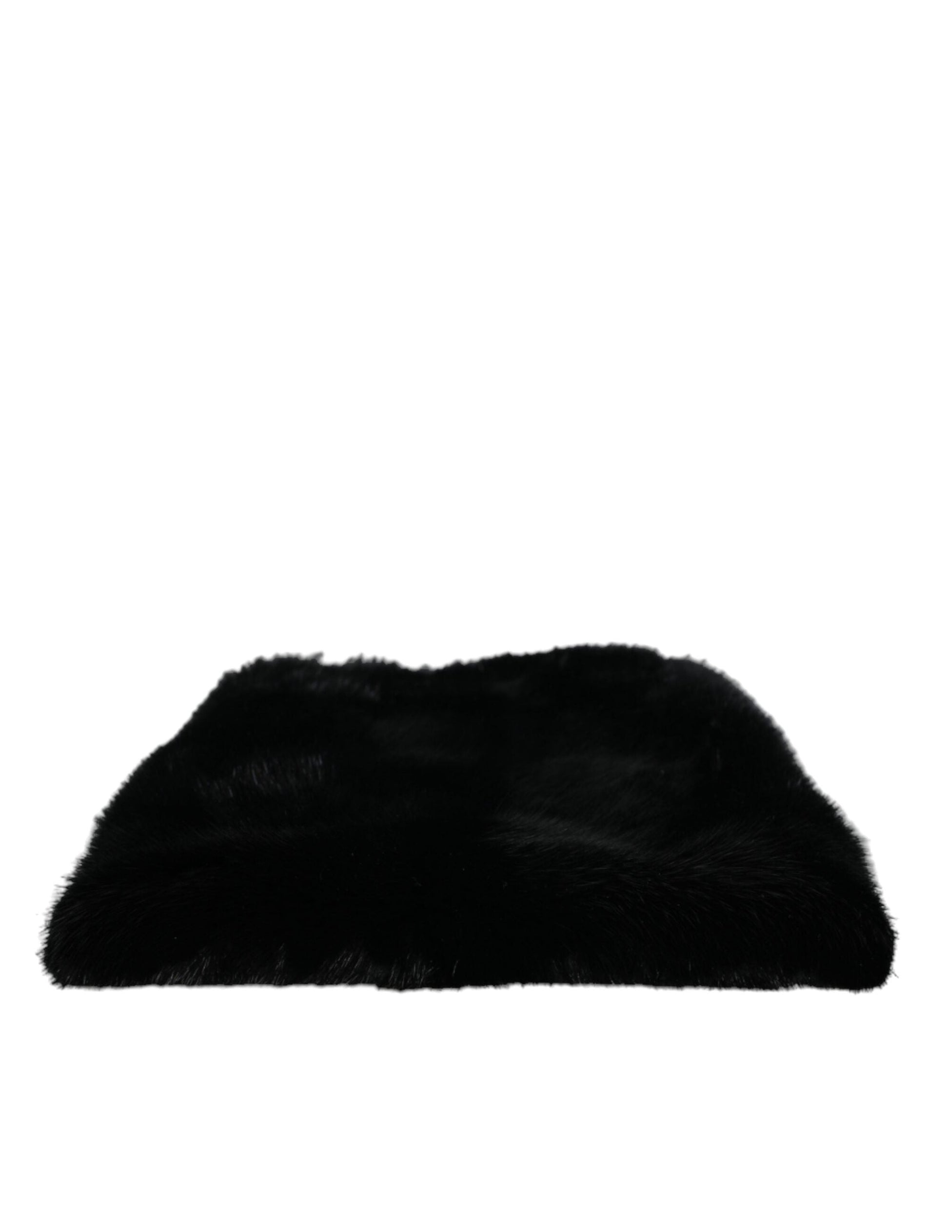 Dolce & Gabbana Black Faux Fur Silver Chain Crossbody Shoulder Purse Bag - ACCEXO