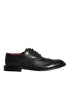 Dolce & Gabbana Black Leather Oxford Wingtip Formal Men Shoes