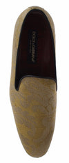 Dolce & Gabbana Golden Baroque Silk Dress Loafers