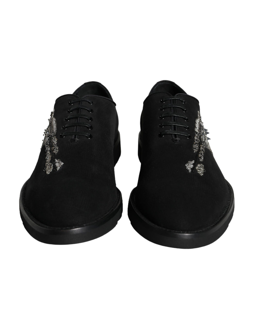 Dolce & Gabbana Black Suede Sicilia Lace Up Formal Shoes - ACCEXO