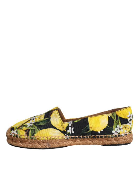 Dolce & Gabbana Multicolor Lemon Slip On Espadrilles Shoes